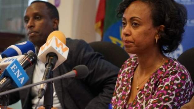 Dr Lia Tadesse (R) spoke to reporters about the cases earlier (Photo: BBC)