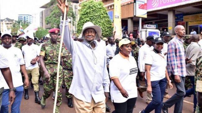 Uganda president begins six-day march through jungle