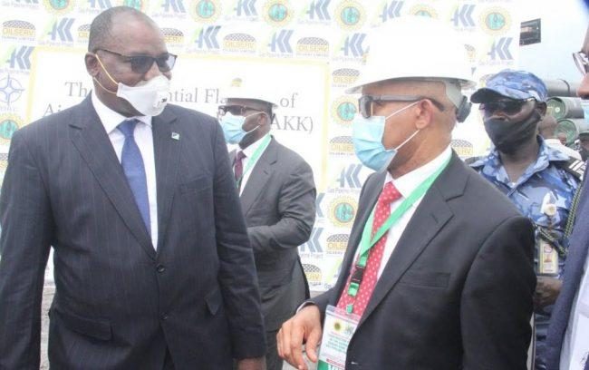 L-R: Executive Director, North, Fidelity Bank Plc, Hassan Imam; Chairman & CEO, Oilserv Limited, Mr. Emeka Okwuosa at the ground breaking ceremony for the $2.8bn AKK Gas Project at Ajaokuta, Kogi State on Tuesday.