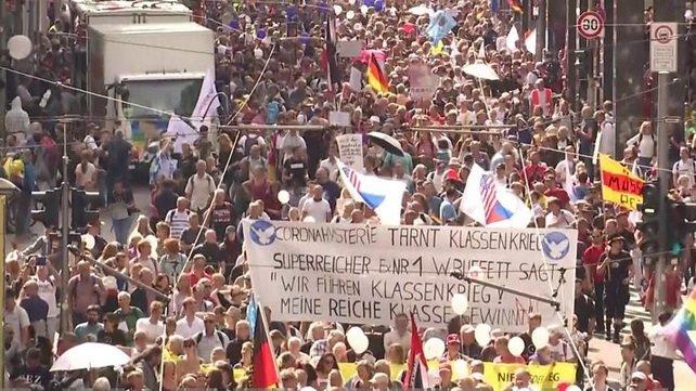 Thousands protest coronavirus restrictions in Germany