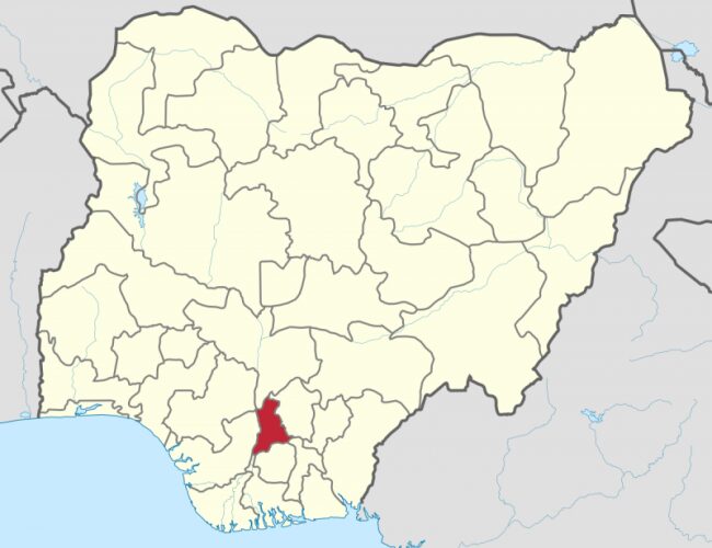 Map of Anambra State in Nigeria