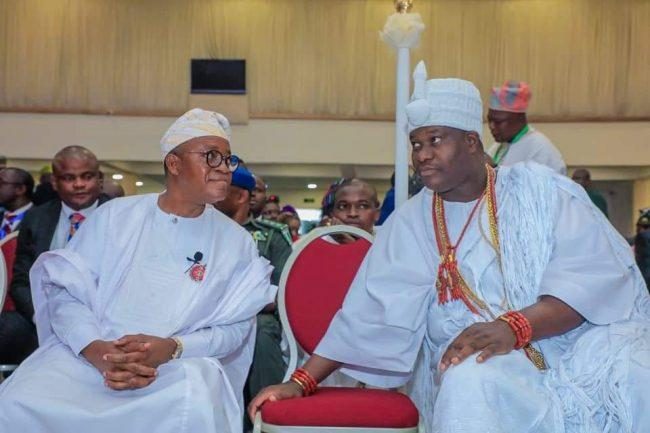 You are a frontier for peace, unity, Oyetola greets Ooni at 46