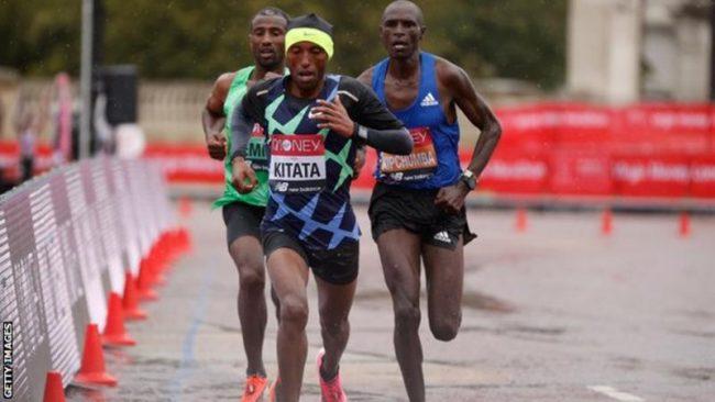 Shura Kitata beat Vincent Kipchumba and Sisay Lemma in a sprint finish