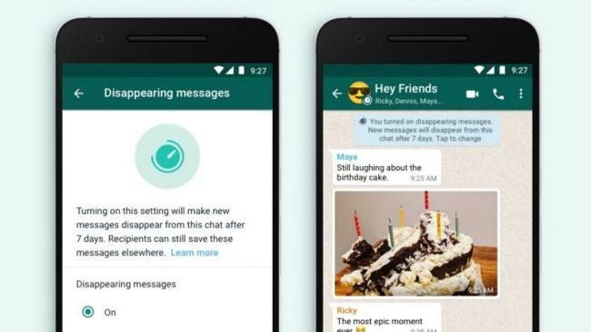 WhatsApp introduces 'disappearing messages' option