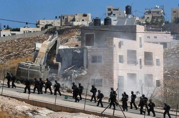 Israel forces patrol village of Sur Baher in Israeli-Occupied West Bank