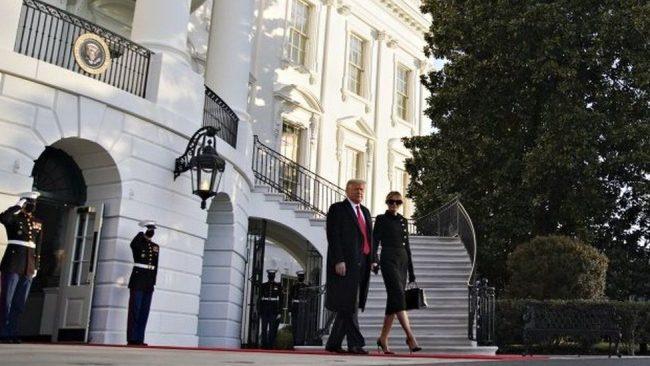Donald Trump leaves White House for final time