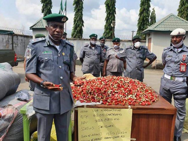 Customs seized live ammunitions