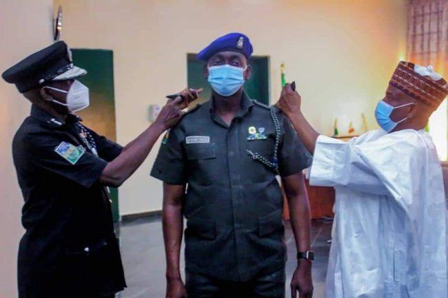 Tambuwal decorates police CSO Yakubu with new CSP rank
