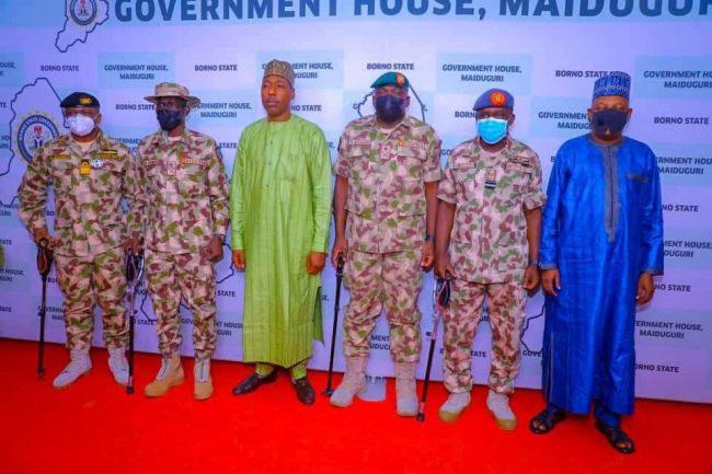 New Service Chiefs make first trip to Borno, meet Zulum