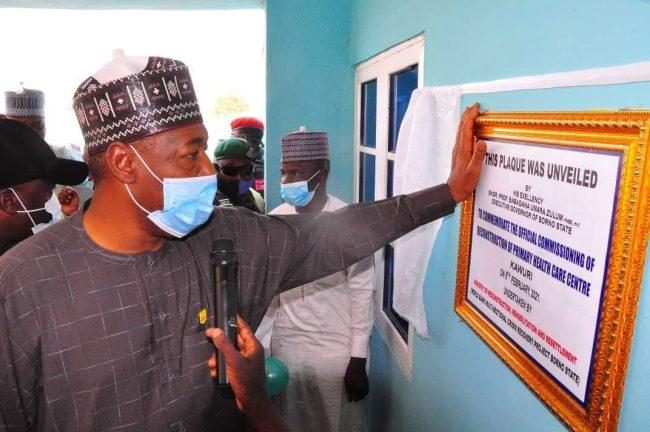 Zulum opens health centre in Kawuri village Konduga