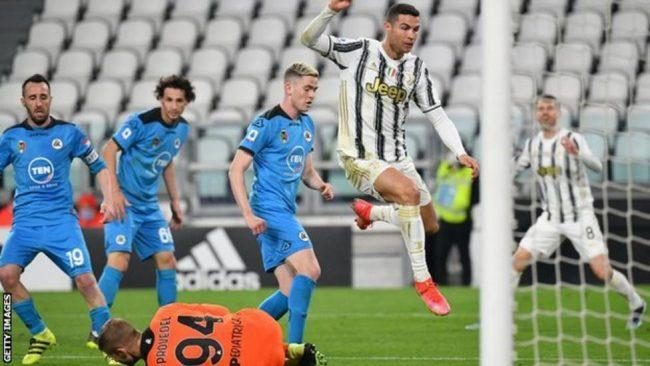 Ronaldo marks 600th league appearance with 20th Serie A goal of the season