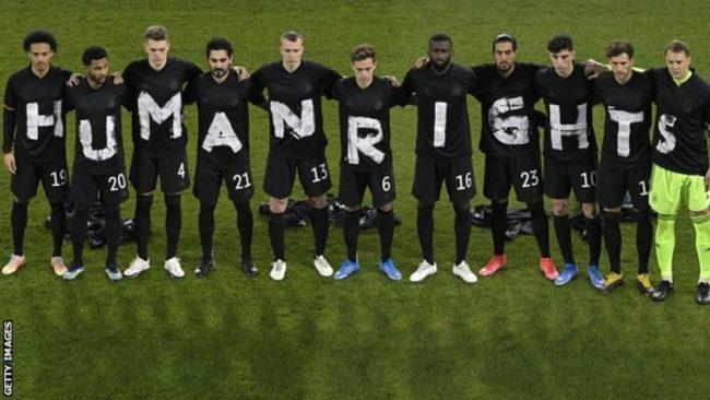 Germany players protest against Qatar's human rights record