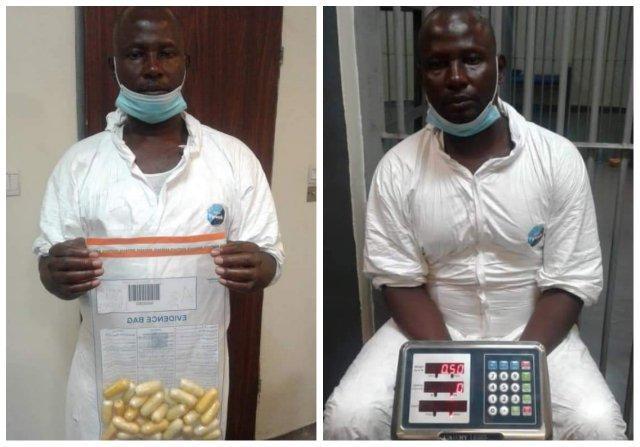 Drug trafficker excretes 97 wraps of cocaine after arrest at Lagos airport