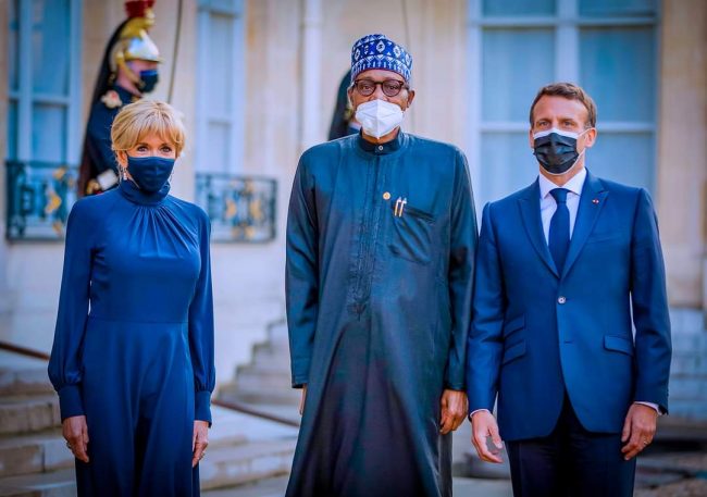 Macron receives Buhari in Paris (photos)