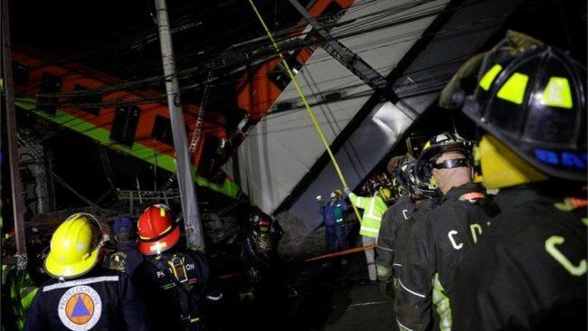 Mexico City metro overpass collapse kills 23 as search for survivors continues