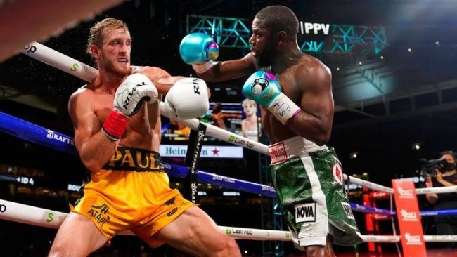 Logan Paul avoids knockout from Floyd Mayweather in extraordinary exhibition