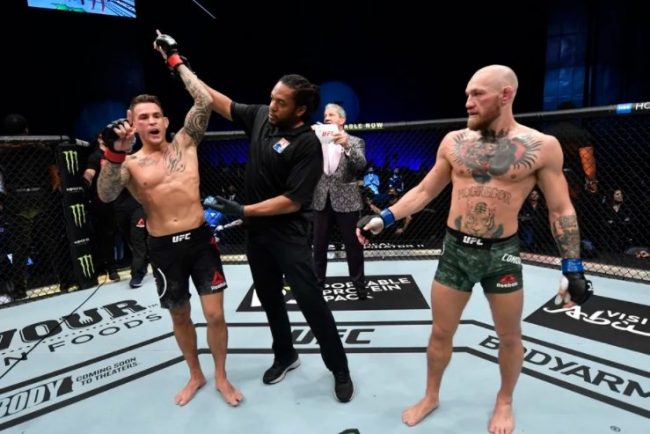 Dustin Poirier beats Conor McGregor 3 in the first round at UFC 264