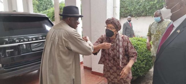 Jonathan, Sirleaf discuss peace initiatives in West Africa