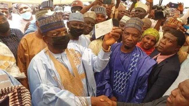 Matawalle receives APC membership card