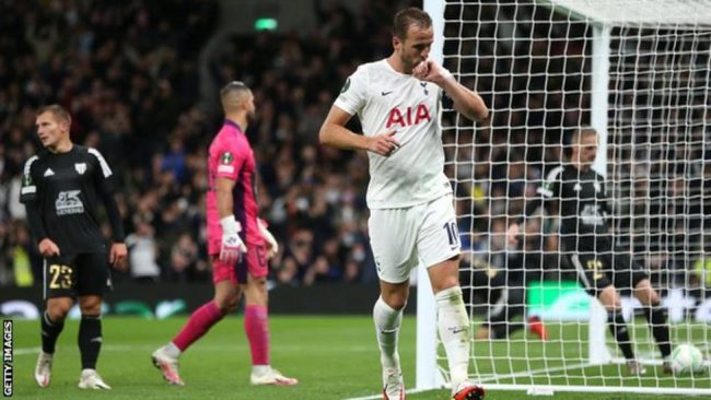 Harry Kane scores hat-trick in 20 minutes as Tottenham beat NS Mura