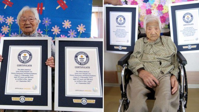 107-year-old Japanese twins certified as world's oldest