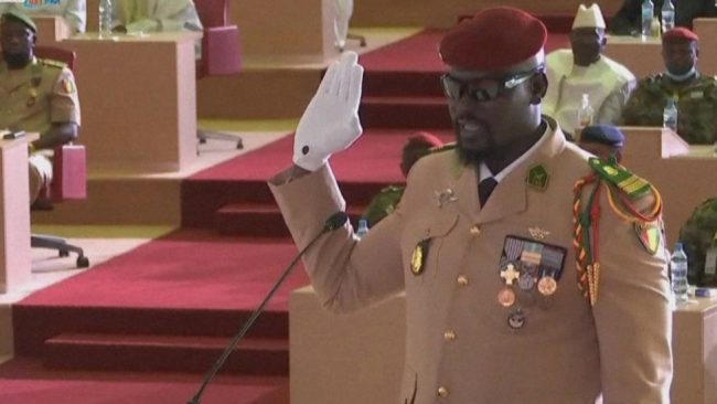 Mamady Doumbouya: Guinea coup leader sworn in as president