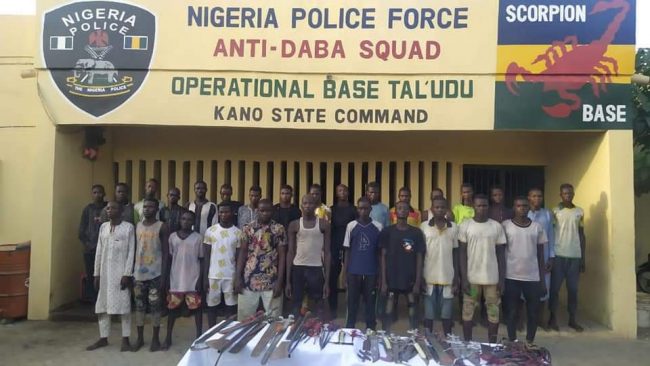 Suspected kidnappers, robbers, drug dealers, thugs, others arrested in Kano