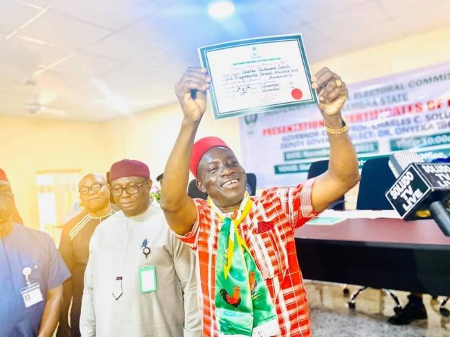 Soludo receives INEC certificate as Anambra governor-elect