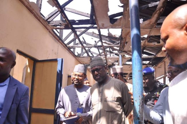 Niger gov inspects primary healthcare centre gutted by fire