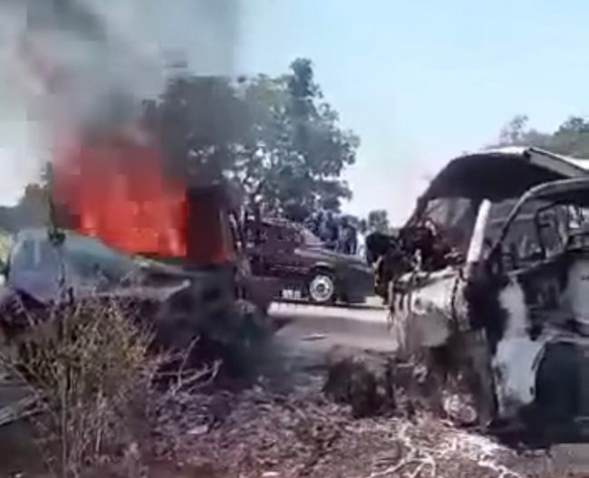 5 burnt to death as Gombe, Adamawa passenger vehicles collide in Bauchi
