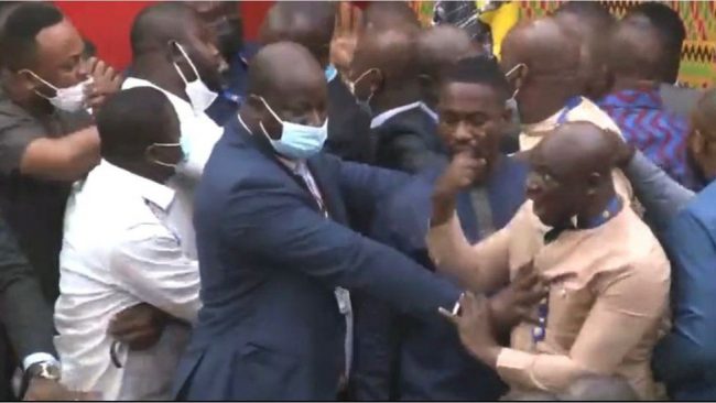 Ghana MPs exchange blows in parliament over mobile money tax