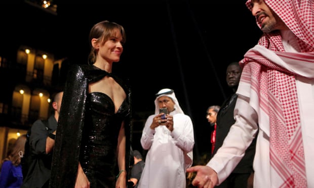 Saudi Mohammed Al-Turki and Hillary Swank