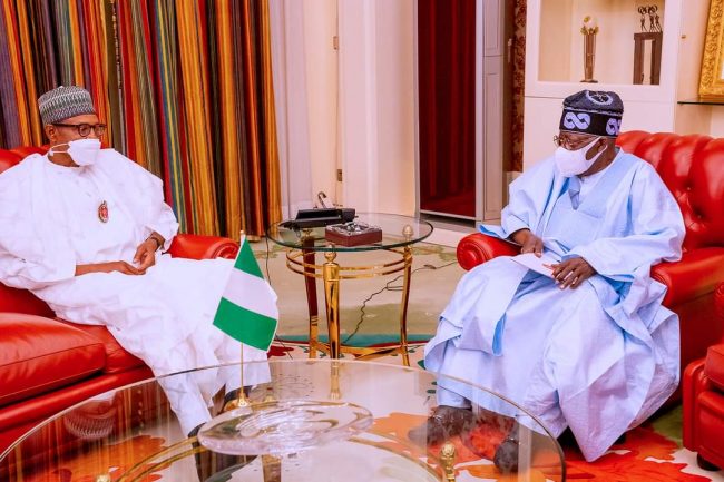 2023: Tinubu visits Buhari in Aso Rock, declares for president
