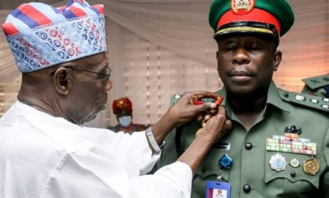 Obasanjo decorates son with new rank of Brigadier General