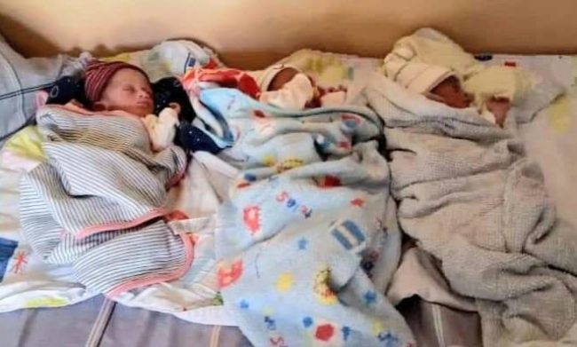 Adamawa gov's wife presents gifts to triplets