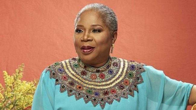 Buhari greets Onyeka Onwenu at 70