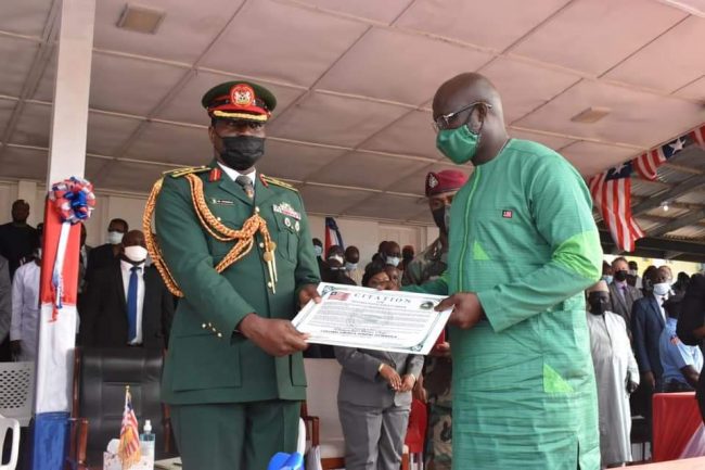 Liberian President Weah honours Nigerian Army officers for exemplary service