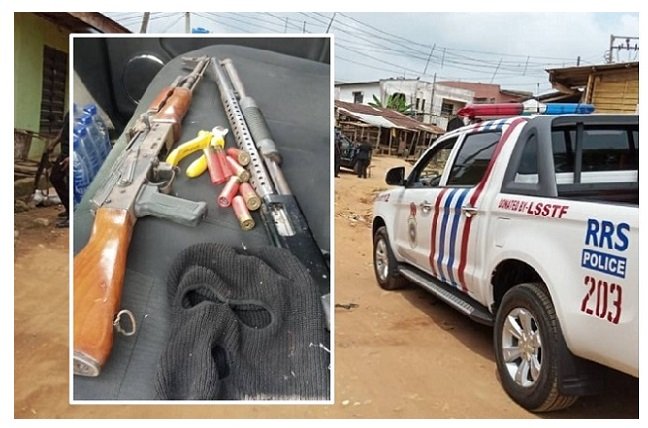 Lagos police recover AK- 47, pump action guns