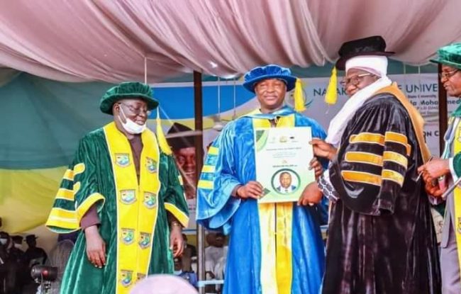 Malami receives doctorate degreein law from Nasarawa State University