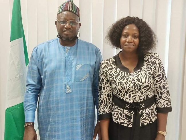 Rep Ottah Agbo congratulates Mary Ada Ogbe on swearing-in as permsec