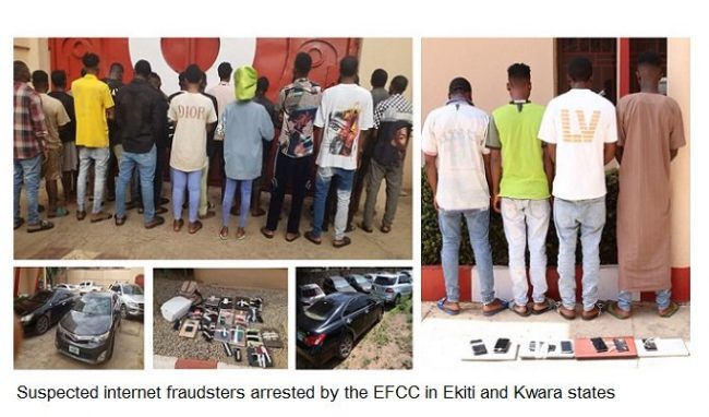 EFCC arrests 30 internet fraud suspects in Ado-Ekiti, 4 in Ilorin