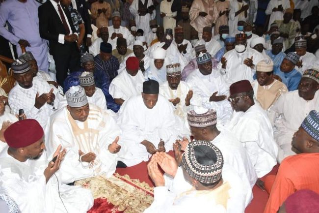 Zulum joins Abdullahi Adamu, Lawan, others as Kyari’s daughter weds in Abuja