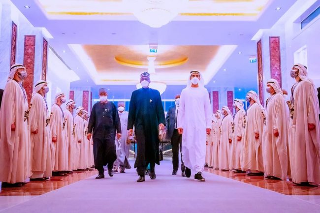 Buhari arrives Abu Dhabi to meet with new UAE president