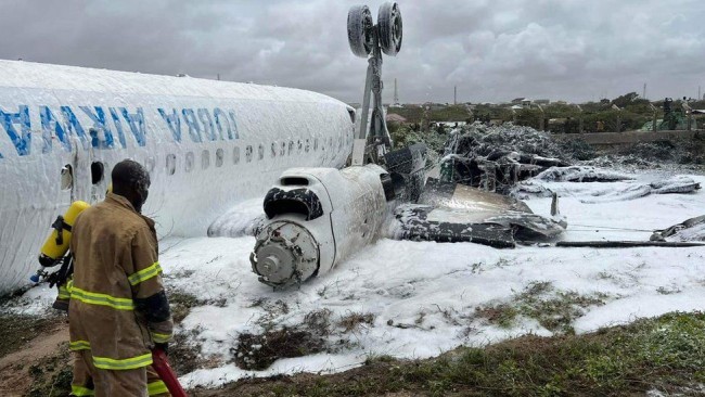 Passengers survive as plane flips over after crash-landing in Somalia