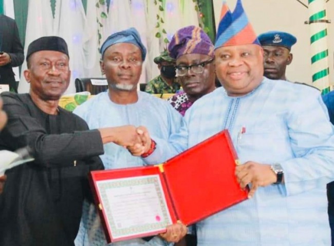 Osun gov-elect Adeleke, deputy receive INEC's certificate of return