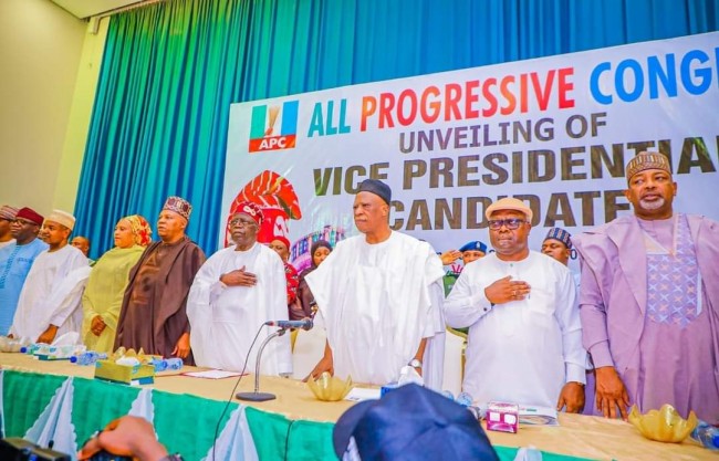 Photos: APC unveils Shettima as Tinubu’s running mate