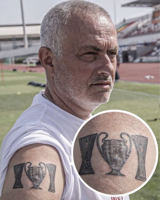 Jose Mourinho Tattoo European Trophies