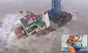 Dozens of crew missing after massive ship broke in half and sunk off Hong Kong