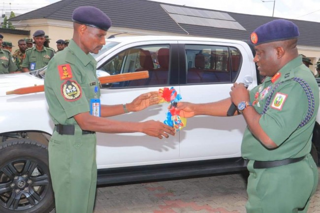 COAS presents new Hilux to Army Warrant Officer to restore rank's prestige