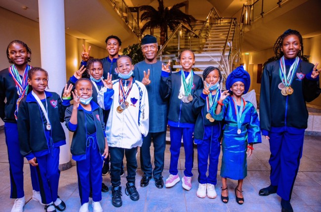 Osinbajo hosts young Nigerian gymnasts, says Nigeria filled with great talents